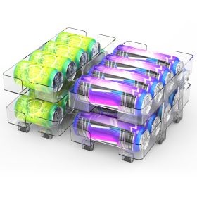 2Pack Adjustable Soda Can Organizers 2-Tier Pop Can Holders Beverage Dispensers For Fridge Pantry Cabinet 7º Slope Auto Rolling