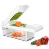 12 In 1 Vegetable Chopper with Container Kitchen Food Slicer Dicer Grater Peeler Egg Separator Hand Protector for Onion Salad Potato
