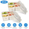 2Pack Airtight Fruit Storage Containers 4-Compartment Food Storage Containers Fruit Vegetable Organizers with 8 Removable Colanders for Fridge Picnic