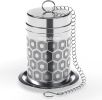 Tea Strainers for Loose Tea, Extra Fine Mesh Tea Infuser, 304 Stainless Steel & Updated Slim Threaded Lid, Loose Leaf Tea Steeper for Black Tea