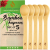 Bamboo Spoon Set (5 Pc), Small Kitchen Teaspoons, Tiny Wooden Spoons Perfect for Sugar, Spices, Seasoning, Coffee, Jam, Herbs, Honey & Dessert