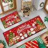 Merry Christmas Kitchen Rugs and Mats Set of 2, Winter Xmas Holiday Home Kitchen Decor Floor Mats