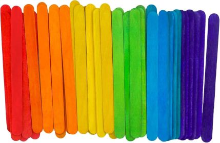 120 Pcs Colored Premium Popsicle Sticks for Crafts, 4.5 Inch Colored Wooden Craft Sticks, Ice Cream Sticks