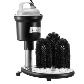 Electric Commercial Glass Washer, 5-Brush Bar Glass Cleaner, 1200 Cups/Hour Wine Glass Cleaning Machine, Bar Glass Washer for Champagne Glasses