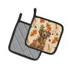 Chesapeake Bay Retriever Heirloom Fall Pair of Pot Holders Pair 7.5x7.5 Quilted Insulated Hot Pads Decorative Kitchen Gift Made in USA