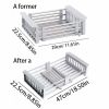 Adjustable Immersion Sink Dish Drying Rack with Stainless Steel Drain Basket - Portable and Retractable Space-Saving Fruit and Vegetable Solution