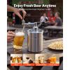 64oz Mini Keg, Pressurized Growler Tap System, 304 Stainless Steel Beer Kit, with Co2 Regulator, Self-Closing Faucet