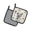 Dalmatian Coffee Bar Pair of Pot Holders Pair 7.5x7.5 Quilted Insulated Hot Pads Decorative Kitchen Gift Made in USA