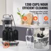 Electric Commercial Glass Washer, 5-Brush Bar Glass Cleaner, 1200 Cups/Hour Wine Glass Cleaning Machine, Bar Glass Washer for Champagne Glasses
