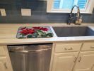 Christmas Poinsettias Dish Drying Mat Absorbent Dish Drying Mat Pad for Kitchen Counter Dish Drainer Mat for Countertop, 14 x 21", Multicolor