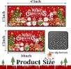 Merry Christmas Kitchen Rugs and Mats Set of 2, Winter Xmas Holiday Home Kitchen Decor Floor Mats