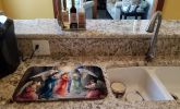 Christmas Angels Dish Drying Mat Absorbent Dish Drying Mat Pad for Kitchen Counter Dish Drainer Mat for Countertop, 14 x 21", Multicolor