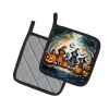 Trick or Treaters Spooky Halloween Pair of Pot Holders Kitchen Heat Resistant Pot Holders Sets Oven Hot Pads for Cooking Baking BBQ, 7 1/2 x 7 1/2