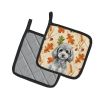 Toy Silver Poodle Heirloom Fall Pair of Pot Holders Pair 7.5x7.5 Quilted Insulated Hot Pads Decorative Kitchen Gift Made in USA