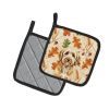 Goldendoodle Heirloom Fall Pair of Pot Holders Pair 7.5x7.5 Quilted Insulated Hot Pads Decorative Kitchen Gift Made in USA