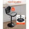 Bar Stool Set of 2, Modern PU Leather Counter Height Stools, Swivel Kitchen Barstool with Back and Footrest, Height Adjustable Armless Bar Chair