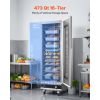 Electric Hot Box Food Warmer, 16-Tier Commercial Warming Cabinet with Water Tray, Glass Door and Adjustable Shelves