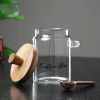 1 Pcs 15 OZ Glass Coffee Jars With Spoons, Candy Jars, Biscuit Jars, Storage Jars, Tea Jars, Snack Jars, Seasoning Jars, Salt Jars, Pepper Jars
