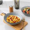 8.5'' Large Pasta Bowls, 38 Ounce Stoneware Salad Bowls for Kitchen, Ceramic Serving Bowls With Textured Pattern for Pasta,Fruit, Stews,Noodle