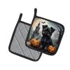 Affenpinscher Spooky Halloween Pair of Pot Holders Kitchen Heat Resistant Pot Holders Sets Oven Hot Pads for Cooking Baking BBQ, 7 1/2 x 7 1/2