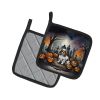 Cavalier Spaniel Spooky Halloween Pair of Pot Holders Kitchen Heat Resistant Pot Holders Sets Oven Hot Pads for Cooking Baking BBQ, 7 1/2 x 7 1/2