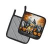 Yellow Labrador Retriever Spooky Halloween Pair of Pot Holders Kitchen Heat Resistant Pot Holders Sets Oven Hot Pads for Cooking Baking BBQ