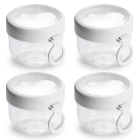 4Pcs Overnight Oats Containers with Lids and Folding Spoons 20OZ Portable Leak-proof Oats Jar For Milk Vegetable and Fruit Salad Yogurt Breakfast Cere (Option: 4PcsOatsJarsWhiteGPCT4845)