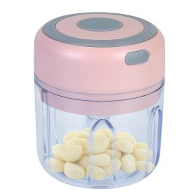 Mini Electric Garlic Chopper 8.45OZ Cordless Garlic Mincer Food Chopper Rechargeable Food Blender Chili Nut Onion Pepper Meat Ginger Baby Food (Option: ElectricChopperPinkGPCT3091)