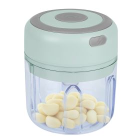 Mini Electric Garlic Chopper 8.45OZ Cordless Garlic Mincer Food Chopper Rechargeable Food Blender Chili Nut Onion Pepper Meat Ginger Baby Food (Option: ElectricChopperGreenGPCT3091)
