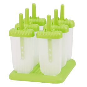 6Pcs Popsicle Molds Reusable Ice Cream DIY Ice Pop Maker Ice Bar Maker Plastic Popsicle Mold For Homemade Iced Snacks (Option: IceMoldMakerGreenGPCT2910)