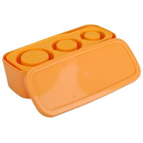 Ice Cube Tray Fit For 20OZ/30OZ/40OZ Stanley Cup Easy Release Silicone Hallow Cylinder Tumbler Ice Cube Mold With Lid And Bin for Iced Juice Whiskey C (Option: IceCubeTrayOrangeGPCT4975)