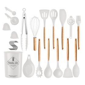 35Pcs Kitchen Cooking Utensils Set Spatula Set Baking Utensil Set Kitchen Accessories Necessities with Holder Egg Whisk Separator Tong Turner Spoons C (Option: UtensilSetWhiteGPCT4846)