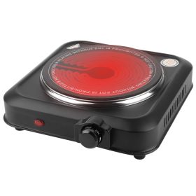 1000W Electric Infrared Single Burner Portable Heating Hot Plate Stove Countertop RV Hotplate with 7.5” Glass Cooktop Stepless Temperature Adjustments (Option: ElectricSingleBurnerGPCT5381)